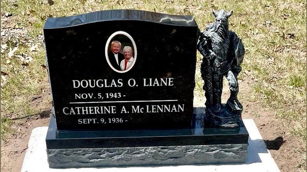 Viking statue stolen from gravestone in cemetery on Lac Mille Lacs, sheriff says — WCCO / CBS Minnesota, Lakeville Community news
