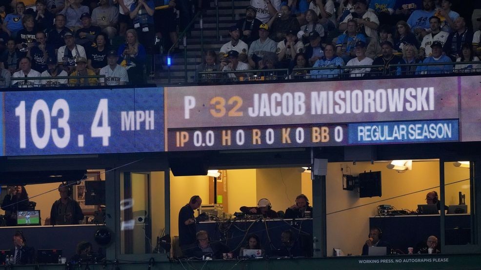 Brewers' Jacob Misiorowski sets World Series velocity record on his first pitch — Fox 11 Green Bay Sports, Lakeville Sports news