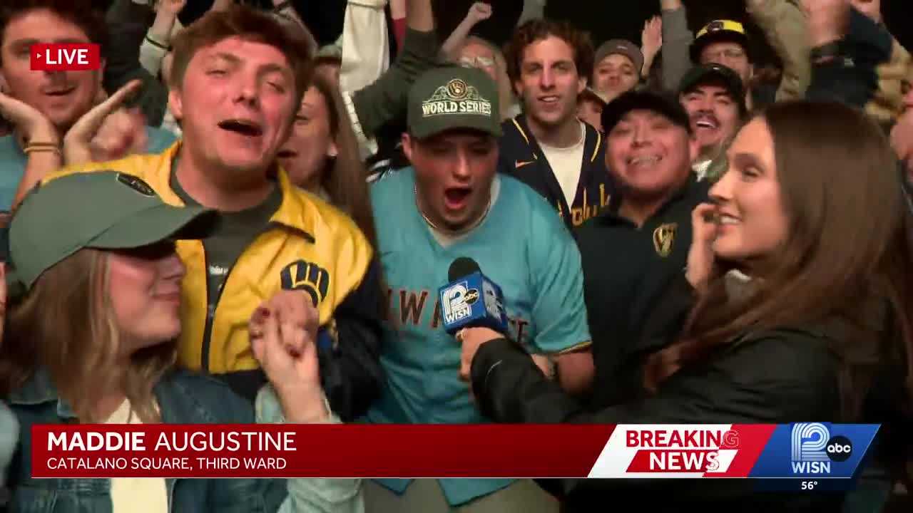 WATCH: Brewers fans react to winning Game 1 of the World Series — WISN 12 Milwaukee, Lakeville Sports news