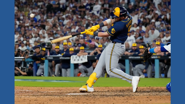 Brewers stun Dodgers with back-to-back homers in 7th inning and take 3-0 lead in NLCS with 6-2 win — KARE 11 Sports, Lakeville Sports news